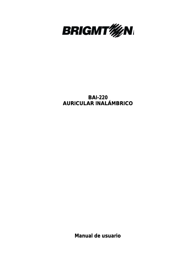 Image de la première page du manuel de l'appareil BAI-220