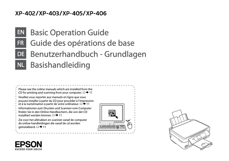 Page 1 de la notice Manuel utilisateur Epson Expression Home XP-403