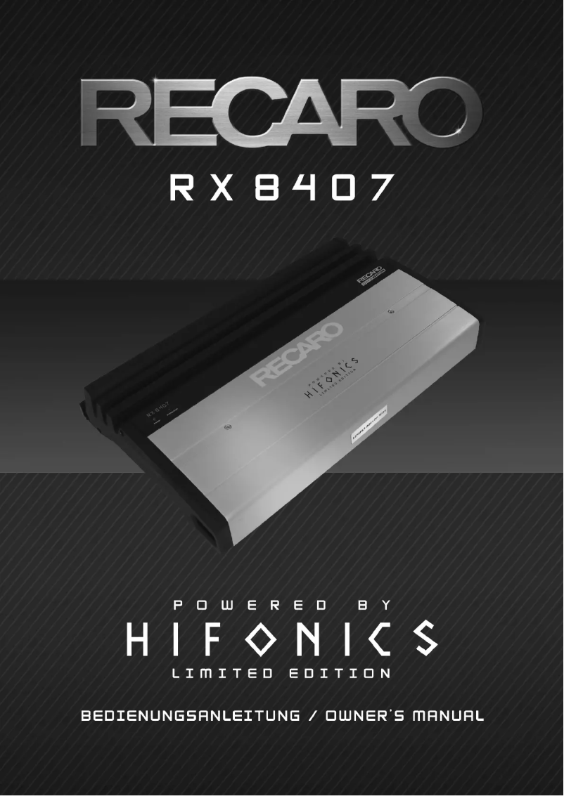 Page 1 de la notice Manuel utilisateur Hifonics RX 8407