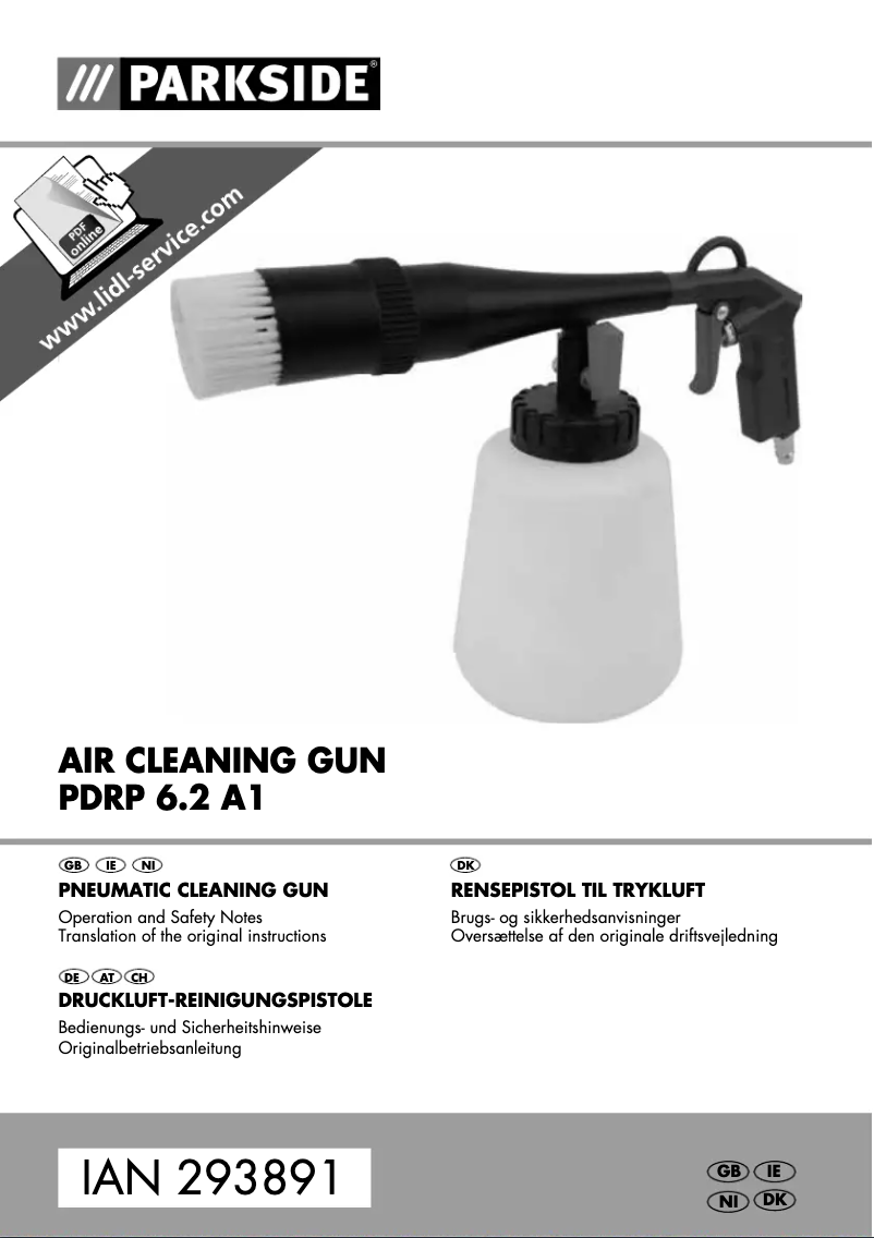 Page 1 de la notice Manuel utilisateur Parkside PDRP 6.2 A1