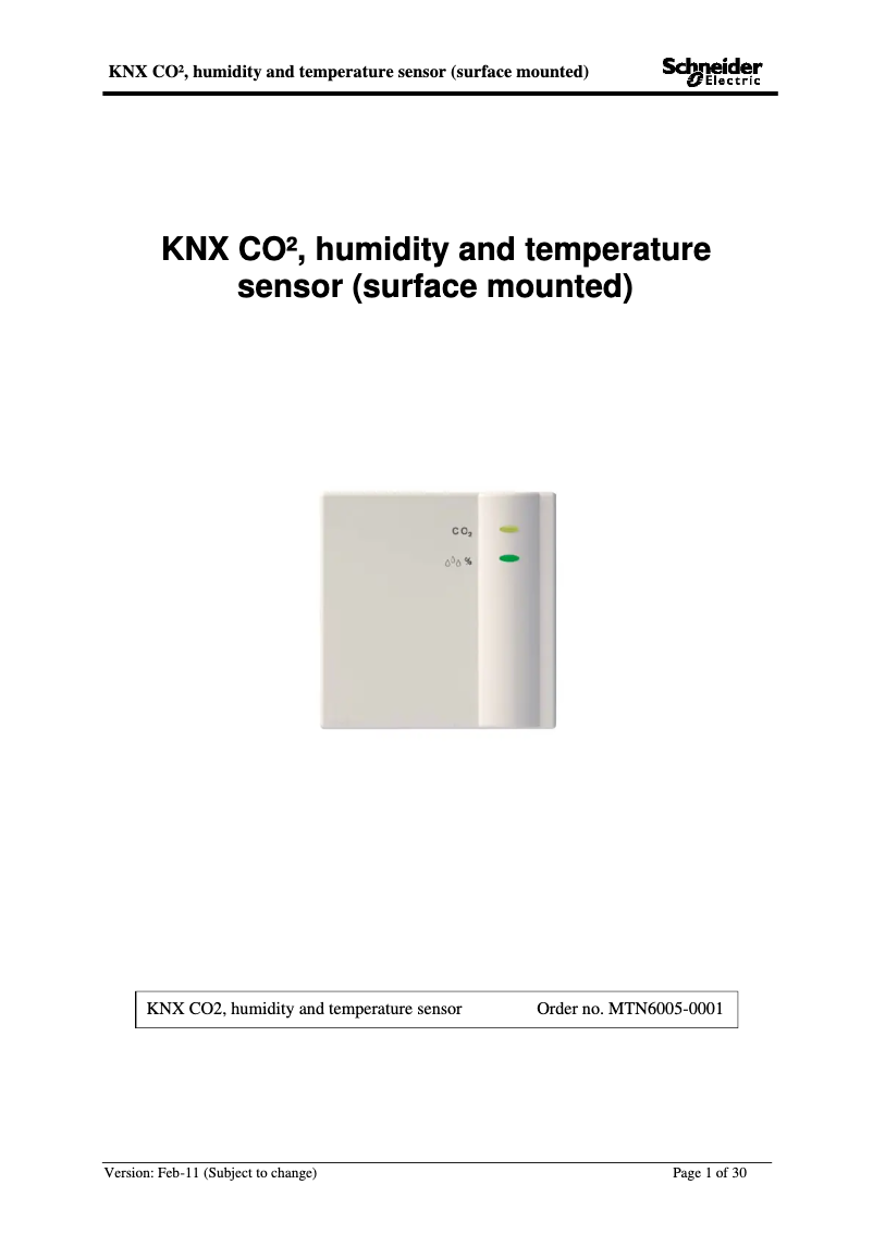 Page 1 de la notice Manuel utilisateur Schneider MTN6005-0001