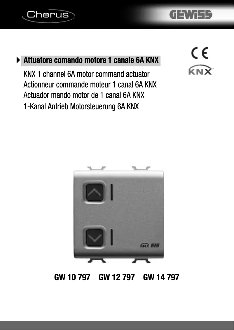 Page 1 de la notice Manuel utilisateur Gewiss GW12797