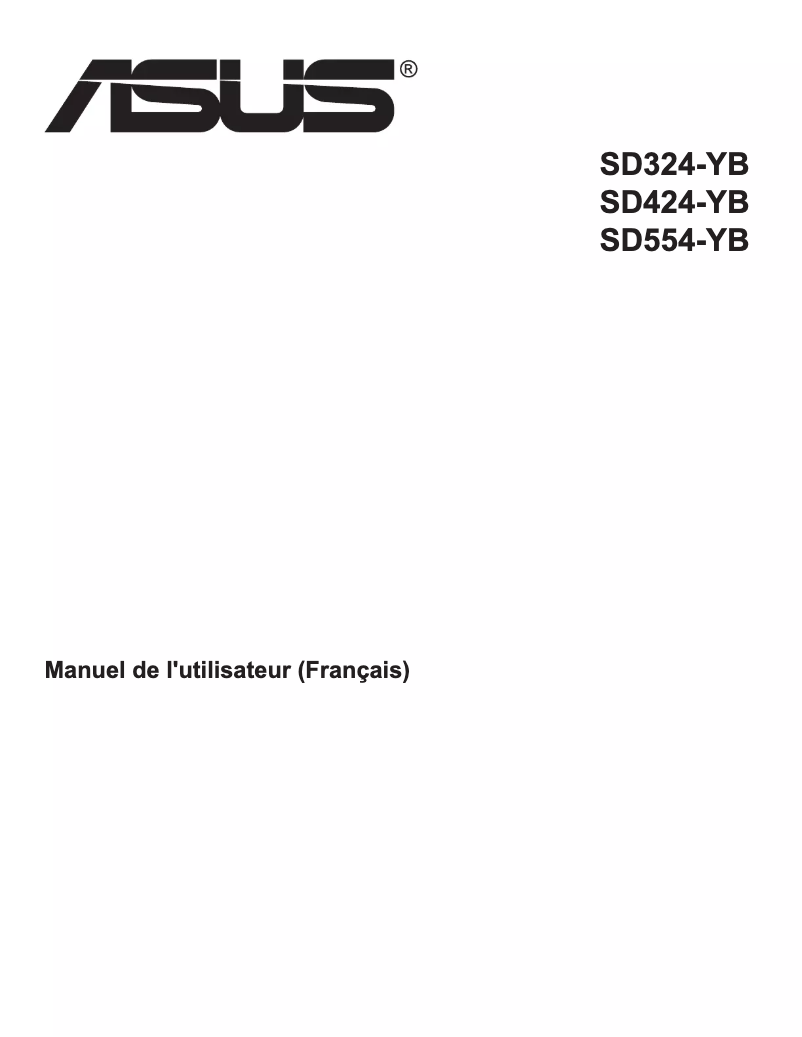 Page 1 de la notice Manuel utilisateur Asus SD554-YB