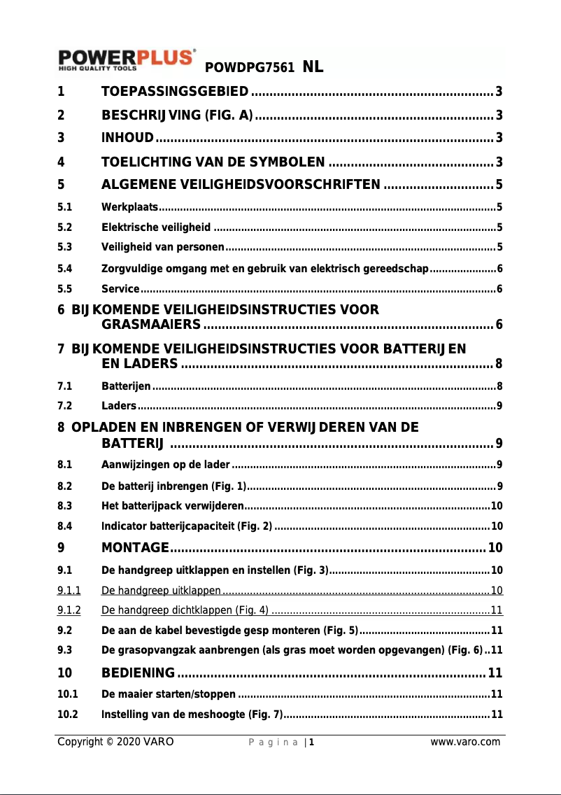 Page 1 de la notice Manuel utilisateur PowerPlus Dual Power POWDPG7562