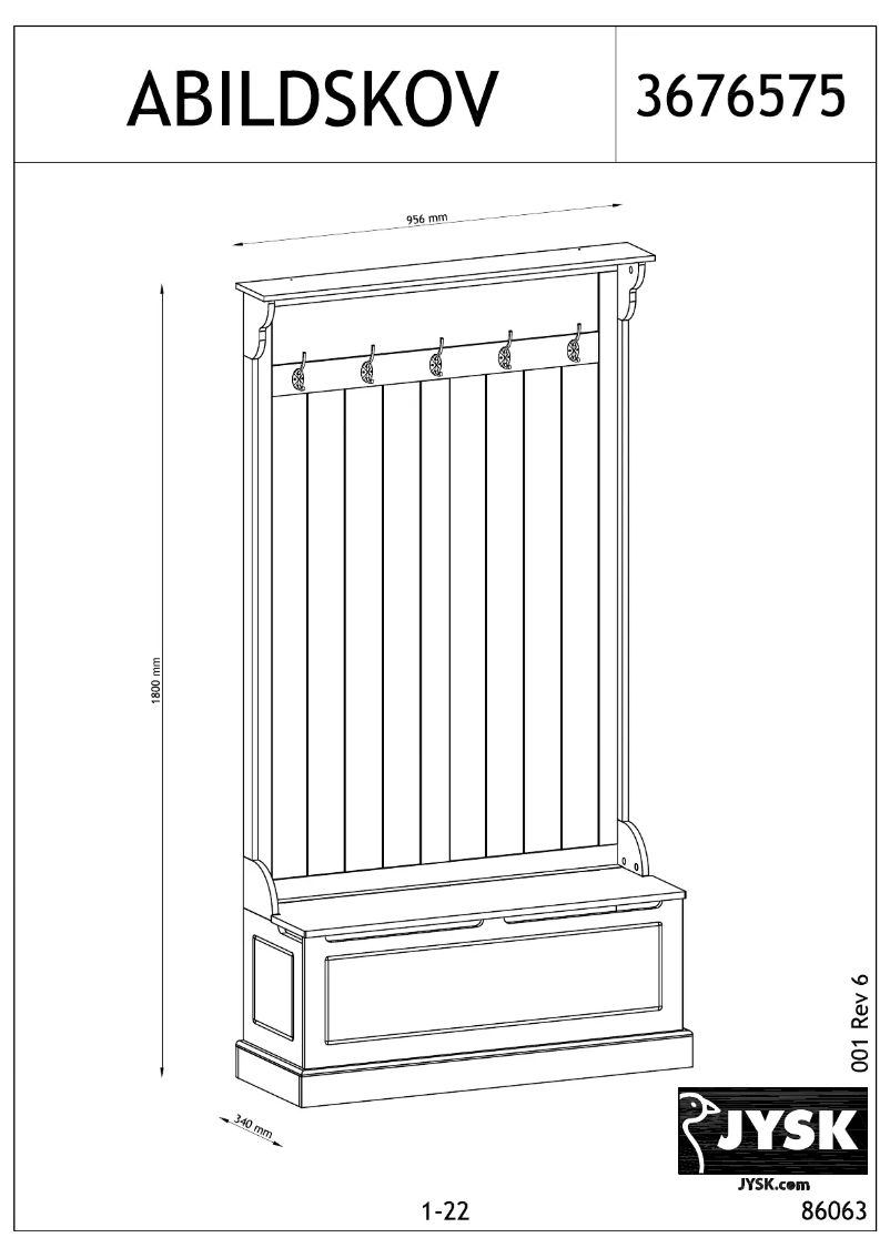 Page 1 de la notice Manuel utilisateur JYSK Abildskov