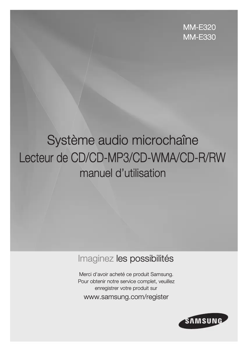 Image de la première page du manuel de l'appareil MM-E320