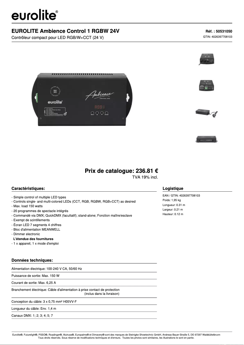 Image de la première page du manuel de l'appareil Ambience Control 1