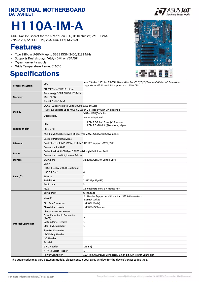 Image de la première page du manuel de l'appareil H110A-IM-A