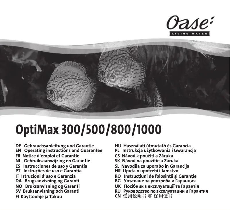Image de la première page du manuel de l'appareil OptiMax 800