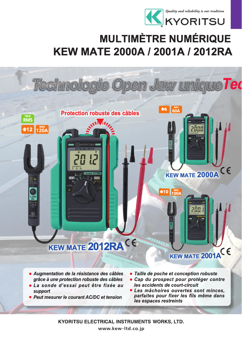 Page 1 de la notice Manuel utilisateur Kyoritsu KEW Mate 2000A