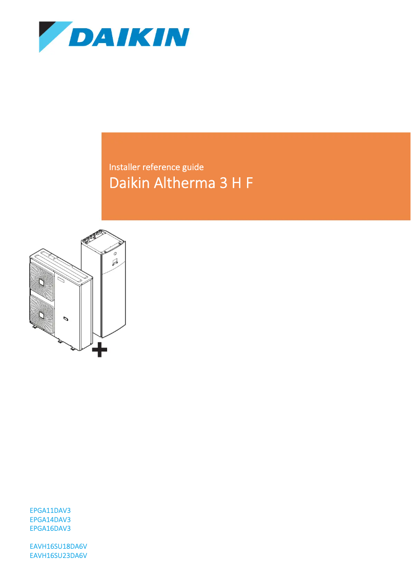Page 1 de la notice Guide d'installation Daikin EAVH16SU18DA6V
