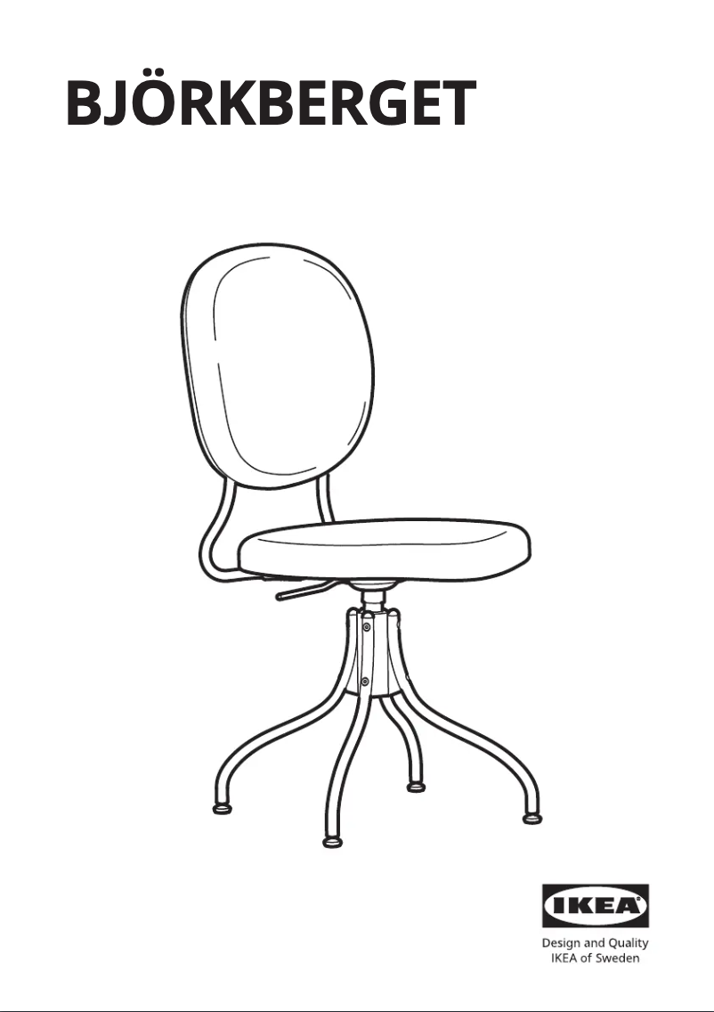 Page 1 de la notice Manuel utilisateur Ikea BJÖRKBERGET 205.224.09