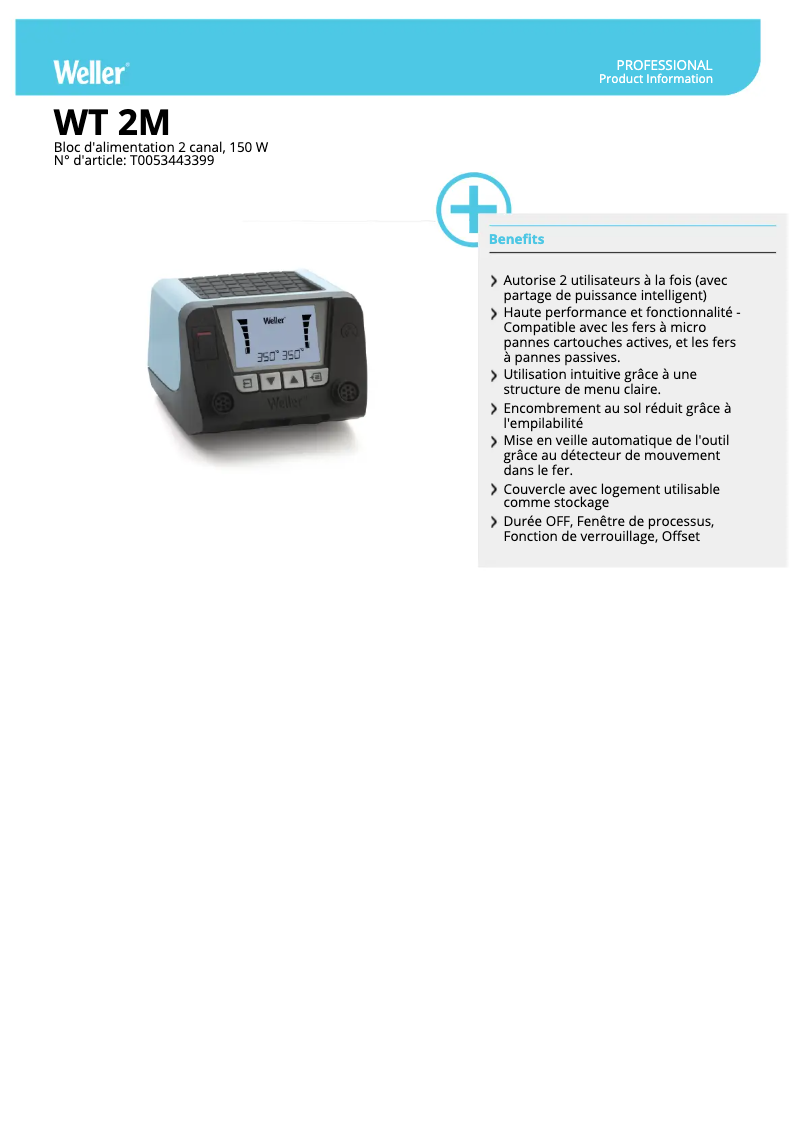Page n°1 - Fiche technique Weller WT 2M