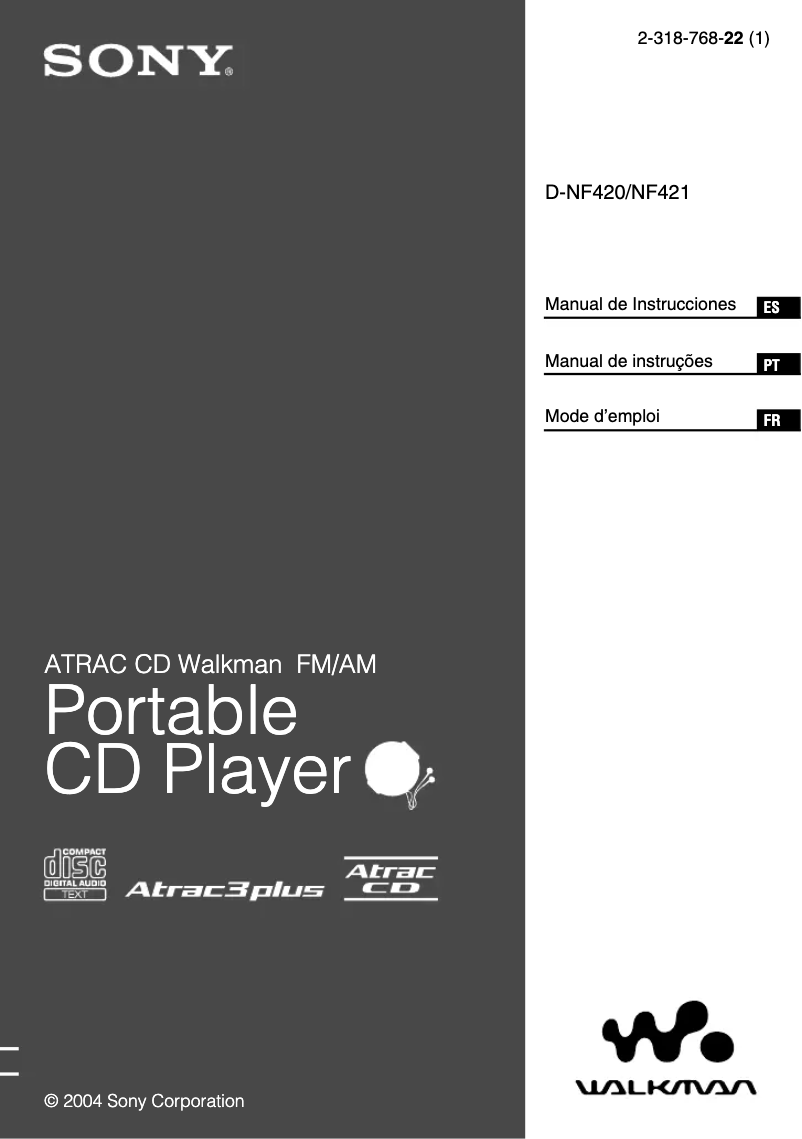 Page 1 de la notice Manuel utilisateur Sony D-NF421