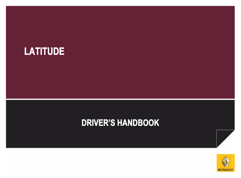 Page 1 de la notice Manuel utilisateur Renault Latitude (2012)