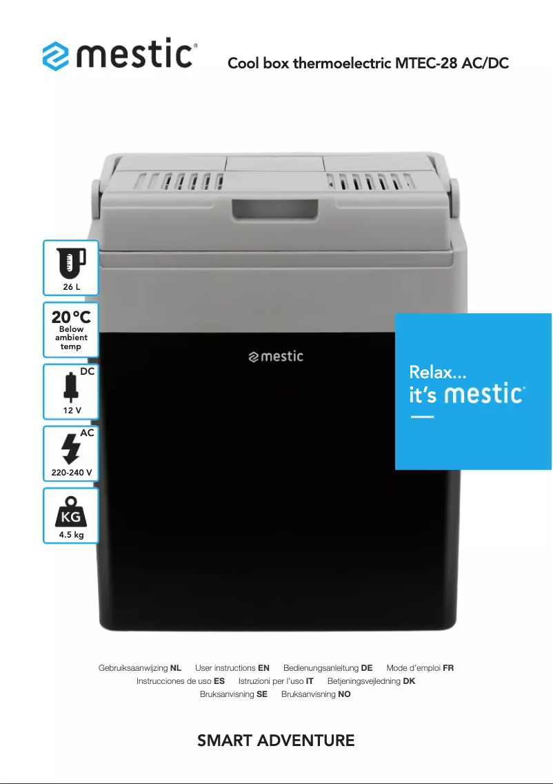 Page 1 de la notice Manuel utilisateur Mestic MTEC-28