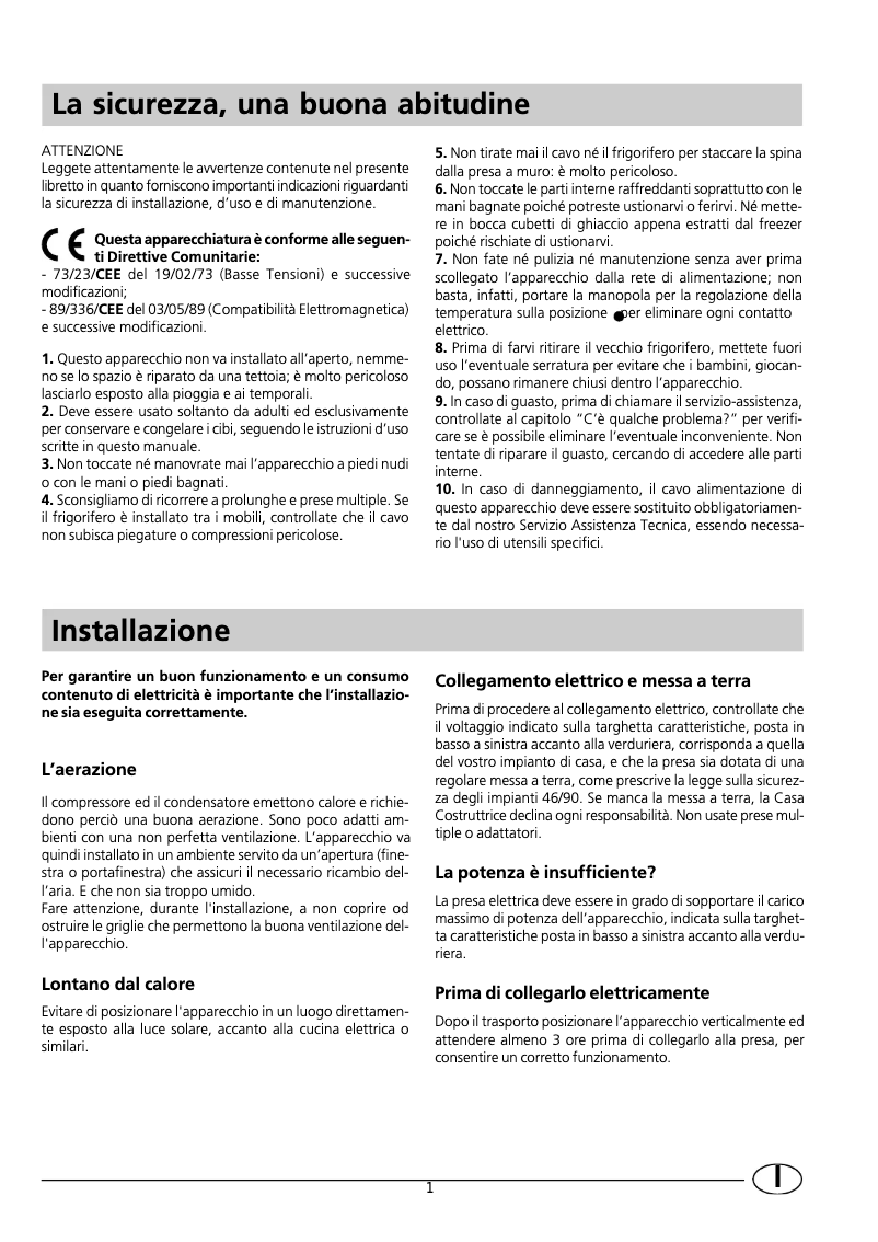 Page 1 de la notice Manuel utilisateur Indesit IN-D290G