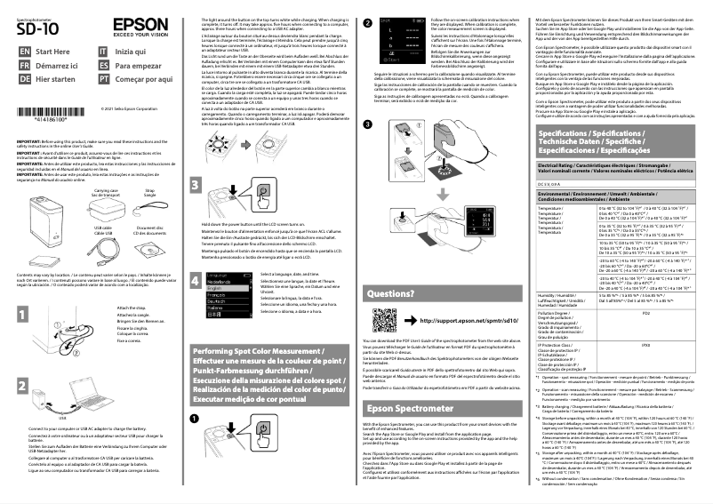 Page n°1 - Guide d'installation Epson SD-10