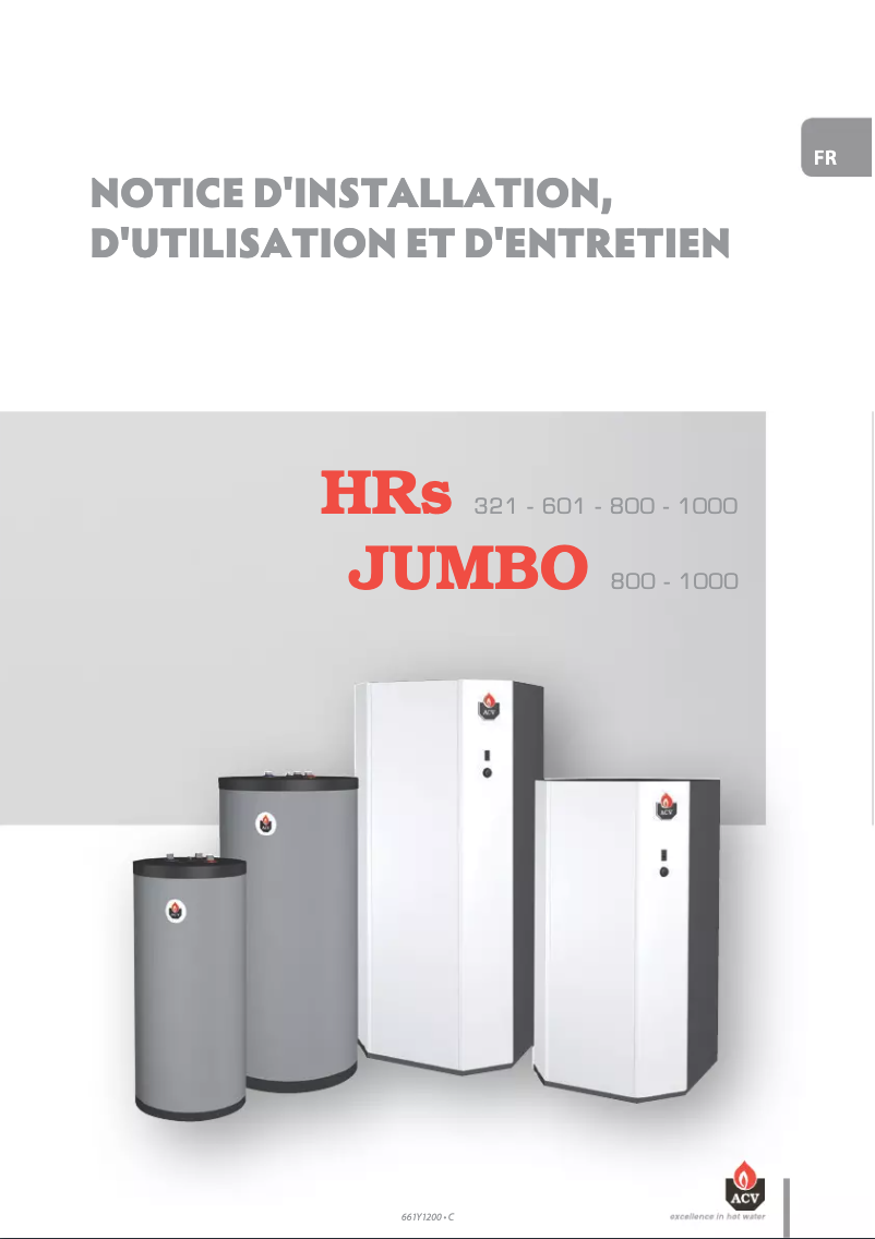 Page n°1 - Manuel utilisateur ACV Jumbo 800