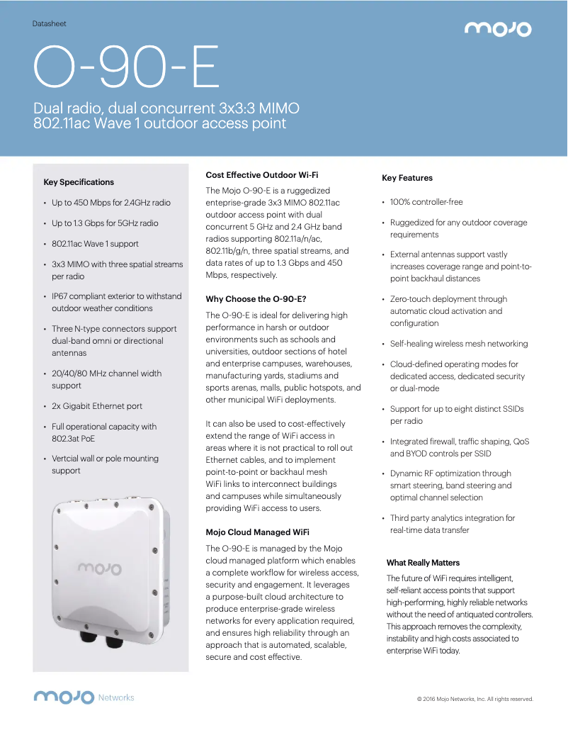 Page 1 de la notice Manuel utilisateur Mojo O-90-E