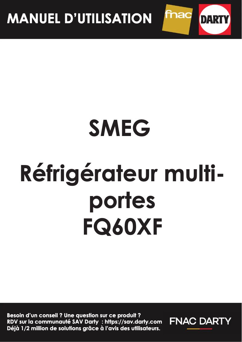 Page 1 de la notice Manuel utilisateur Smeg FQ60XF