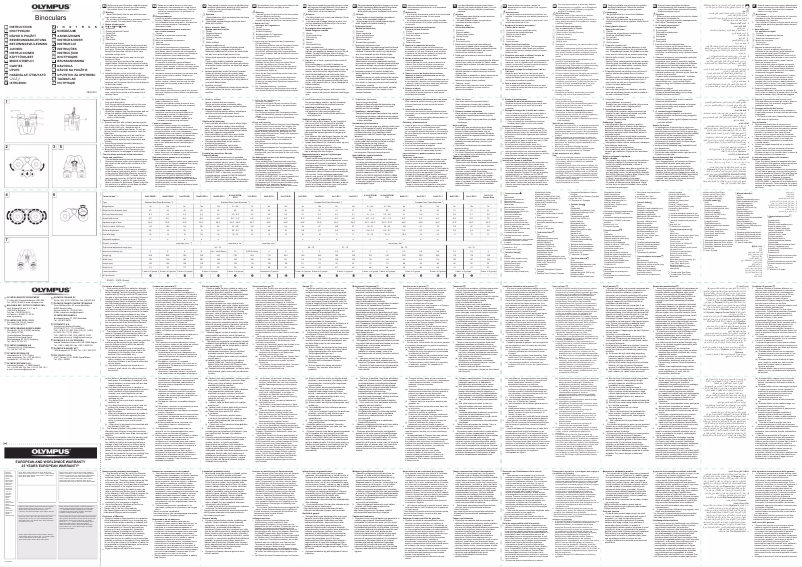 Page 1 de la notice Manuel utilisateur Olympus 8x25 PC I