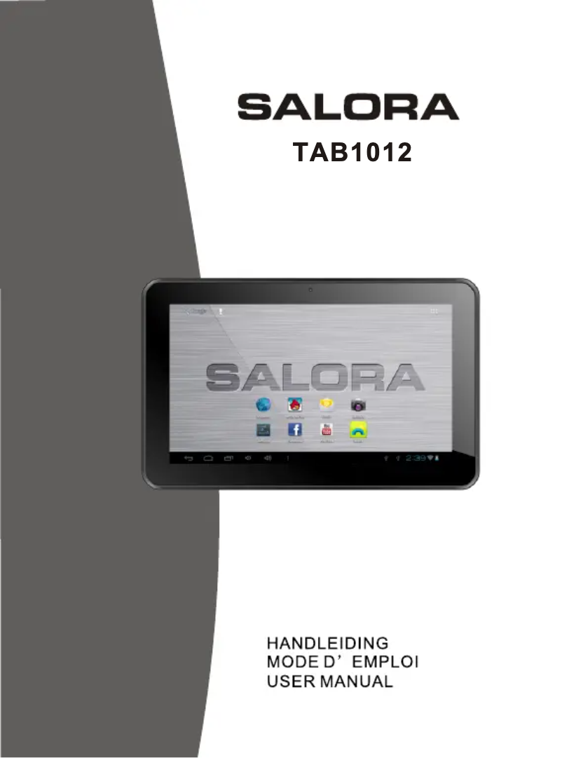Page n°1 - Manuel utilisateur Salora TAB1012