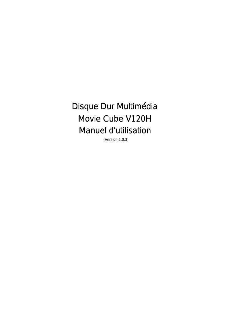 Page 1 de la notice Manuel utilisateur Emtec Movie Cube V120H