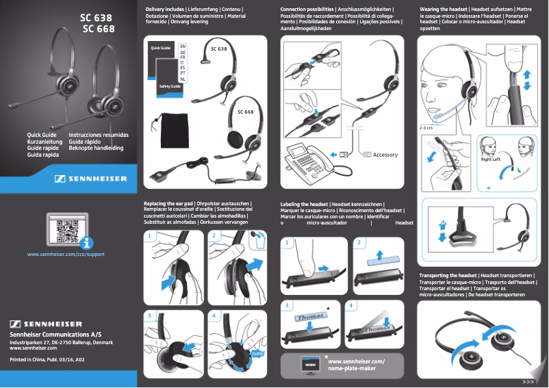 Page n°1 - Manuel utilisateur Sennheiser SC 638