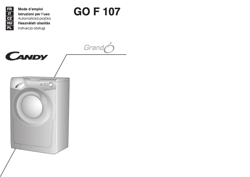 Image de la première page du manuel de l'appareil GO F107-UK