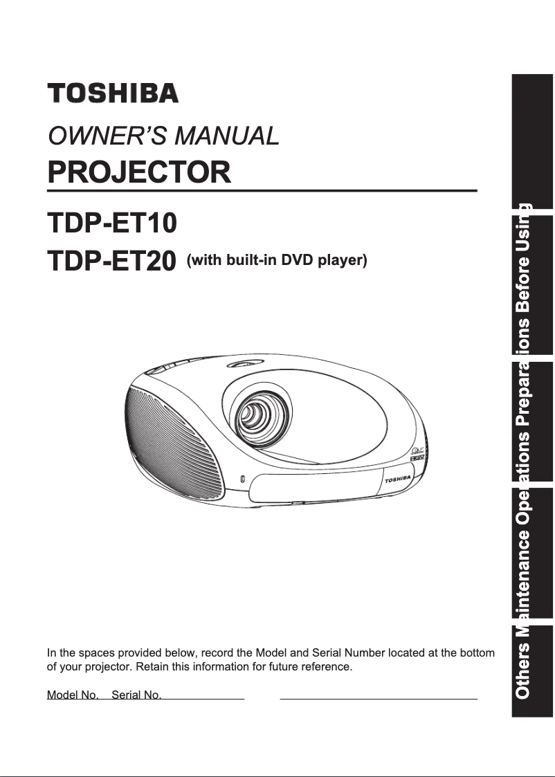 Image de la première page du manuel de l'appareil TDP-ET10