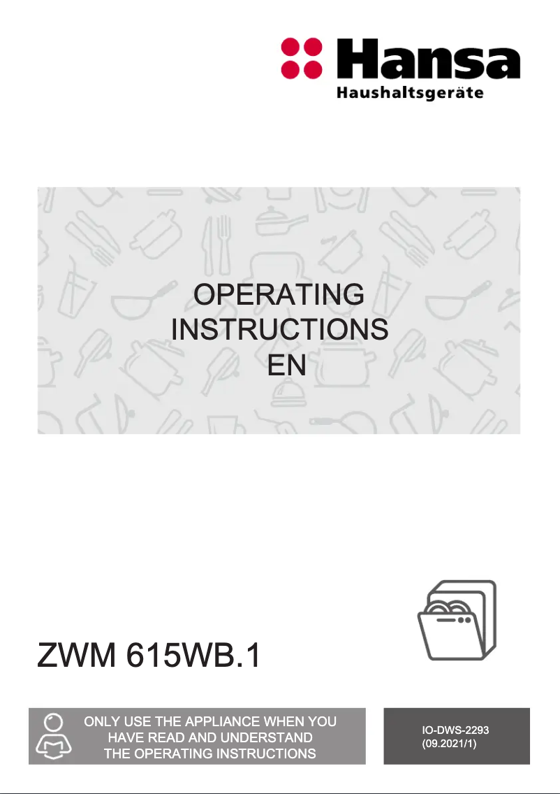 Page 1 de la notice Manuel utilisateur Hansa ZWM 615WB.1