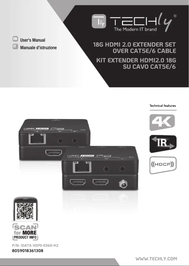 Page n°1 - Manuel utilisateur Techly IDATA HDMI-EX60-H2