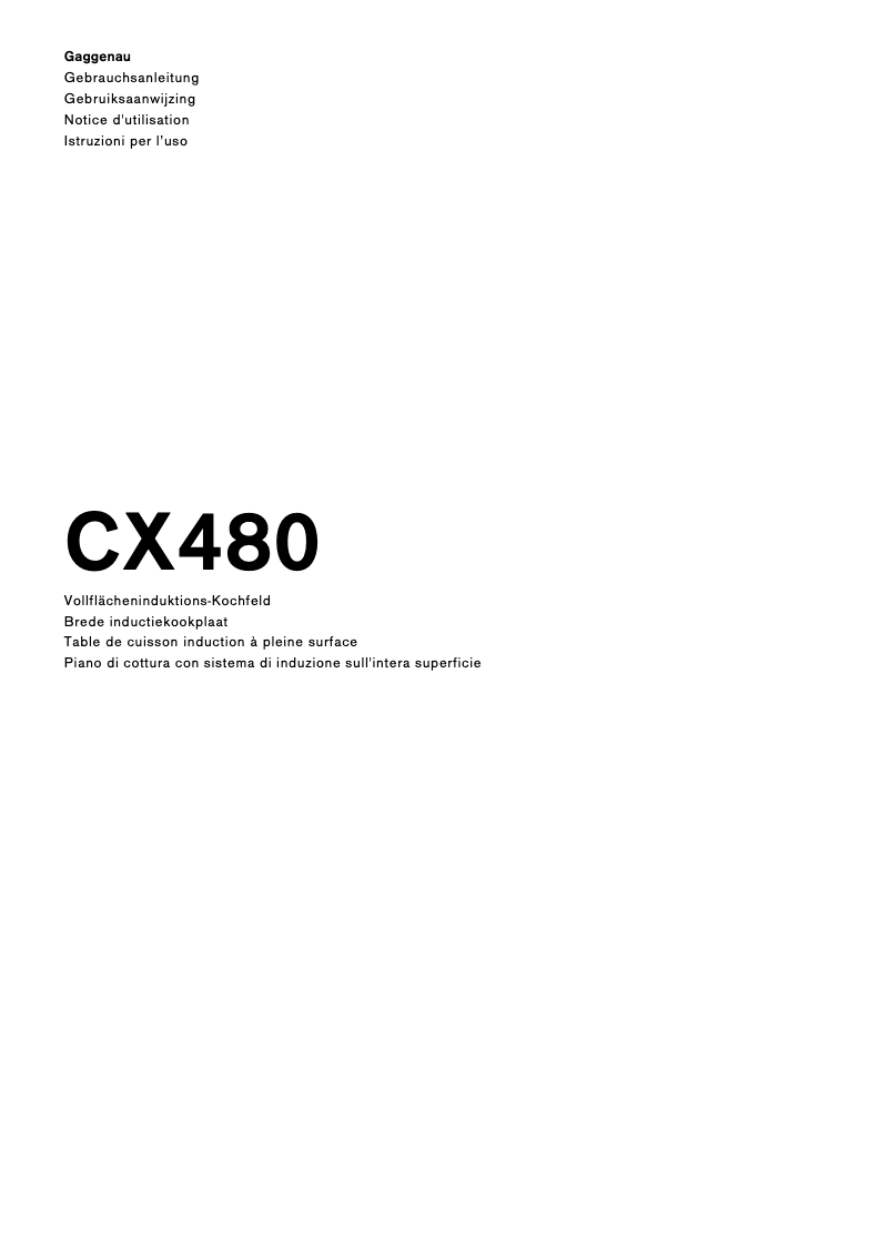 Page 1 of the manual User Manual Gaggenau CX 480 111