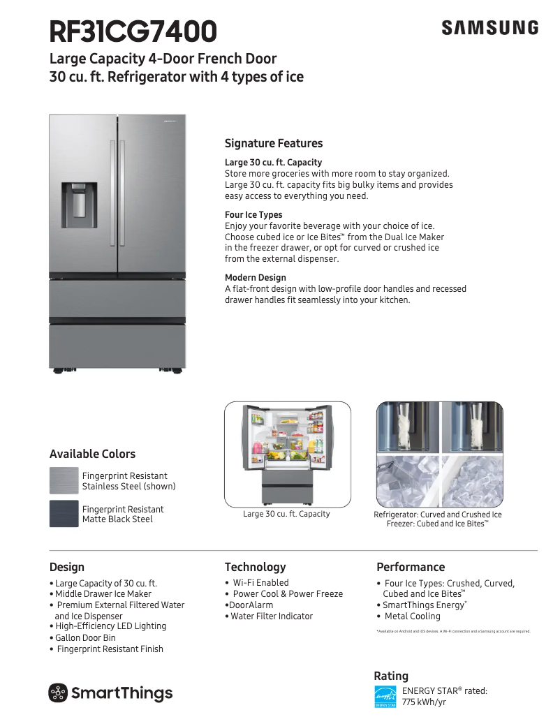Image de la première page du manuel de l'appareil RF31CG7400MT