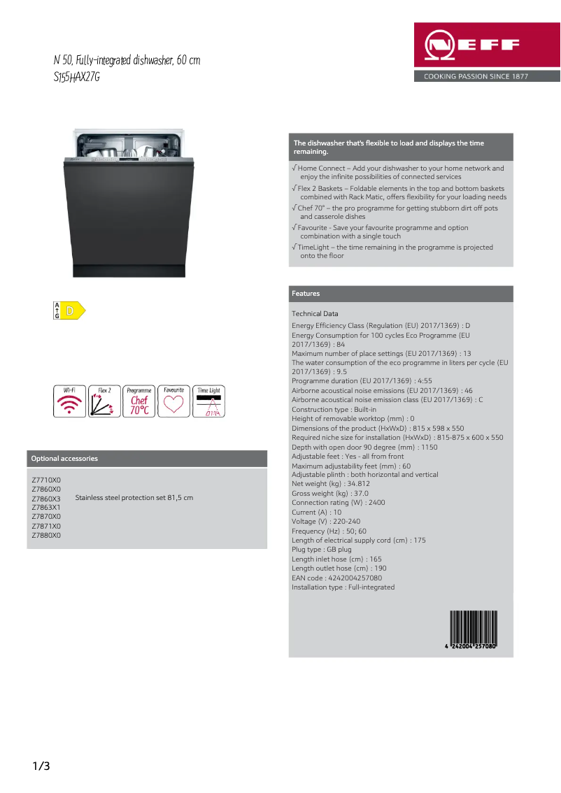 Image de la première page du manuel de l'appareil S155HAX27G