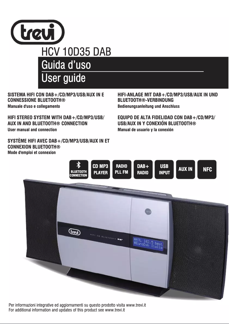 Page 1 de la notice Manuel utilisateur Trevi HCV 10D35 DAB