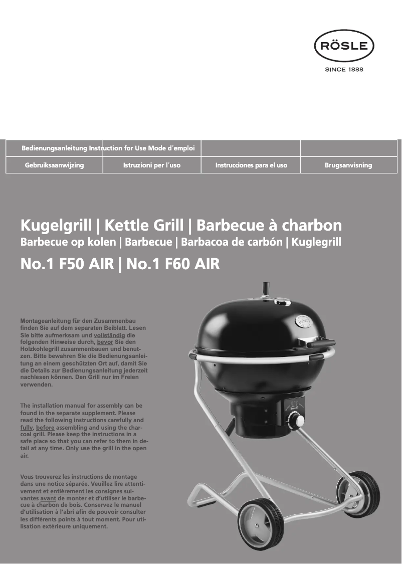 Page n°1 - Manuel utilisateur Roesle No.1 F60 AIR NERO