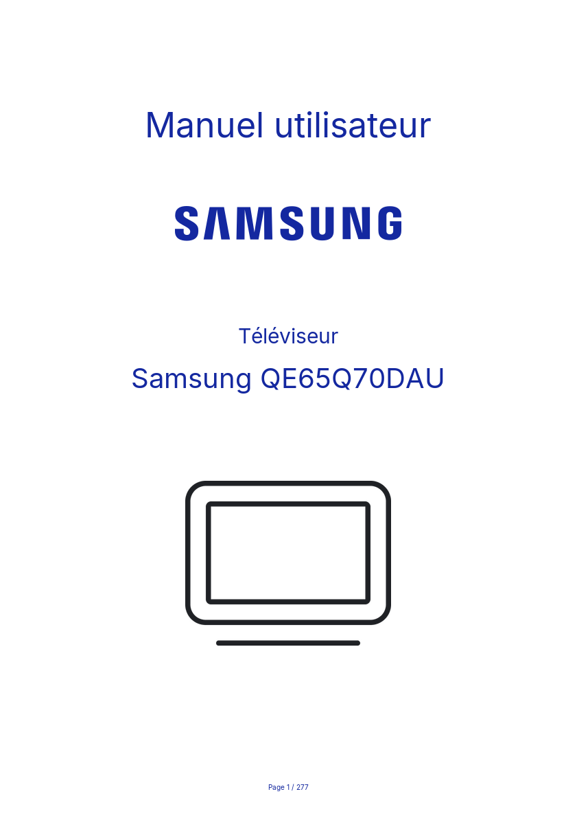 Page n°1 - Manuel utilisateur Samsung QE65Q70DAU