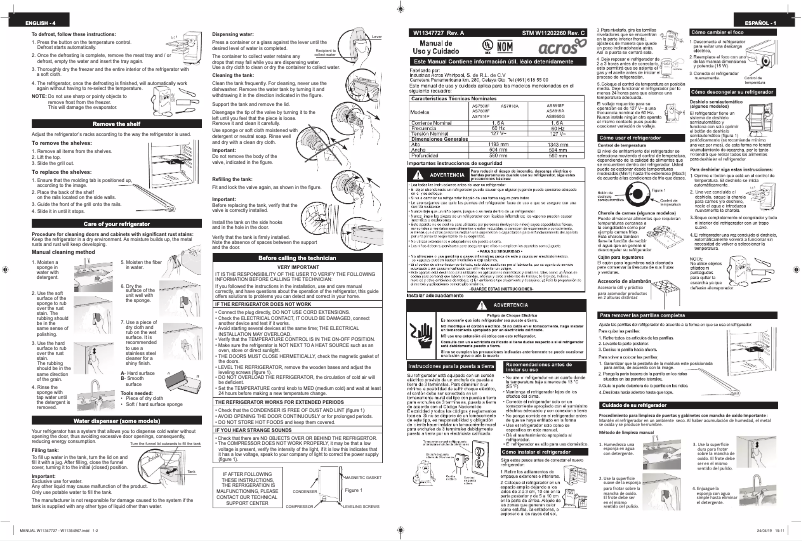 Page n°1 - Manuel utilisateur Acros AS7608F