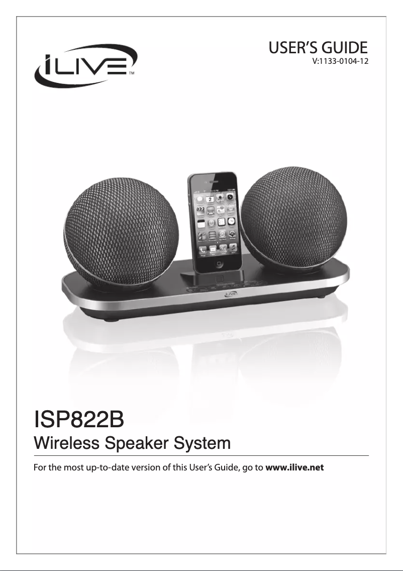Page 1 de la notice Manuel utilisateur iLive ISP822B