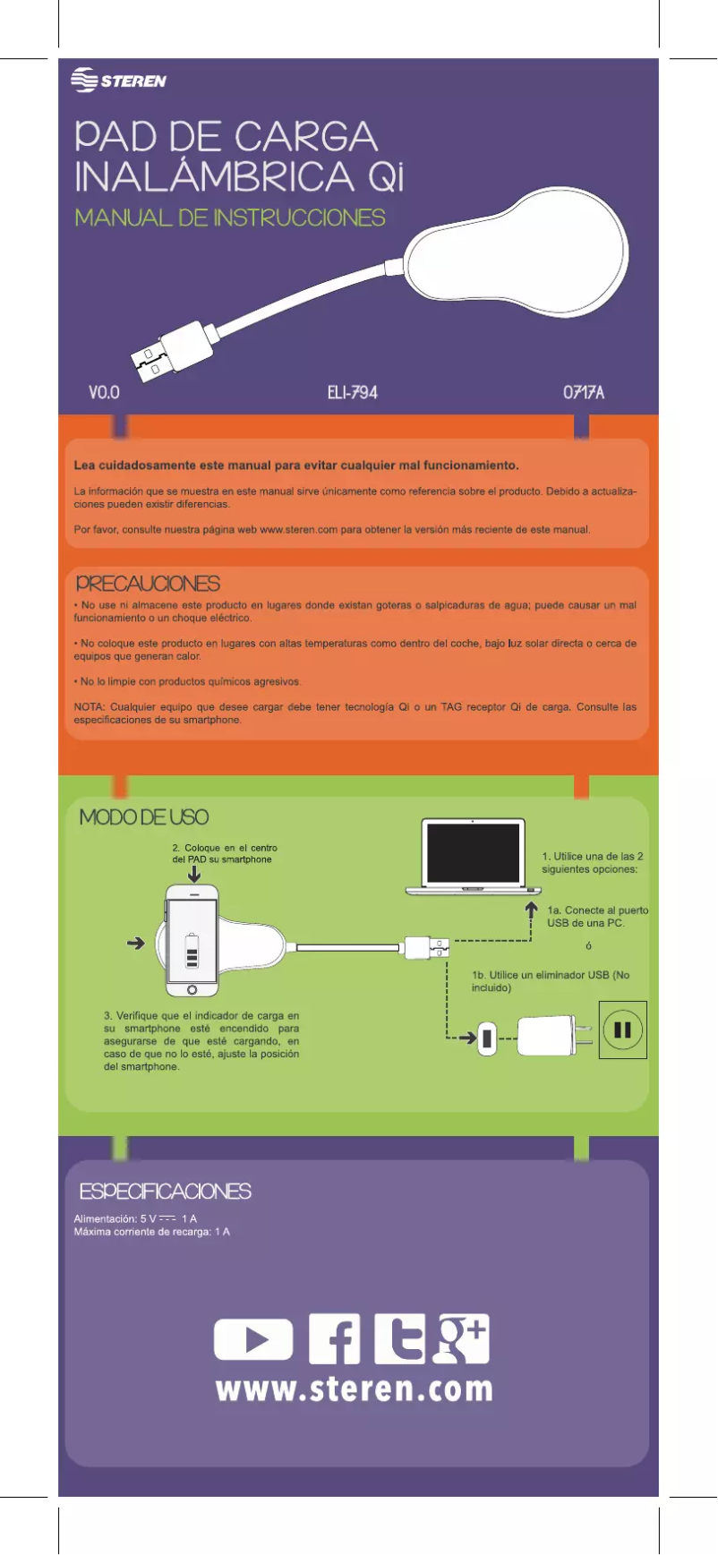 Page 1 de la notice Manuel utilisateur Steren ELI-794
