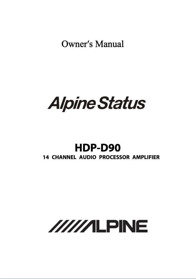 Image de la première page du manuel de l'appareil HDP-D90
