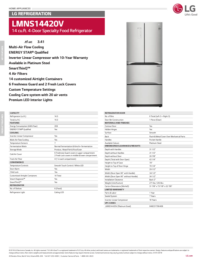 Image de la première page du manuel de l'appareil LMNS14420V