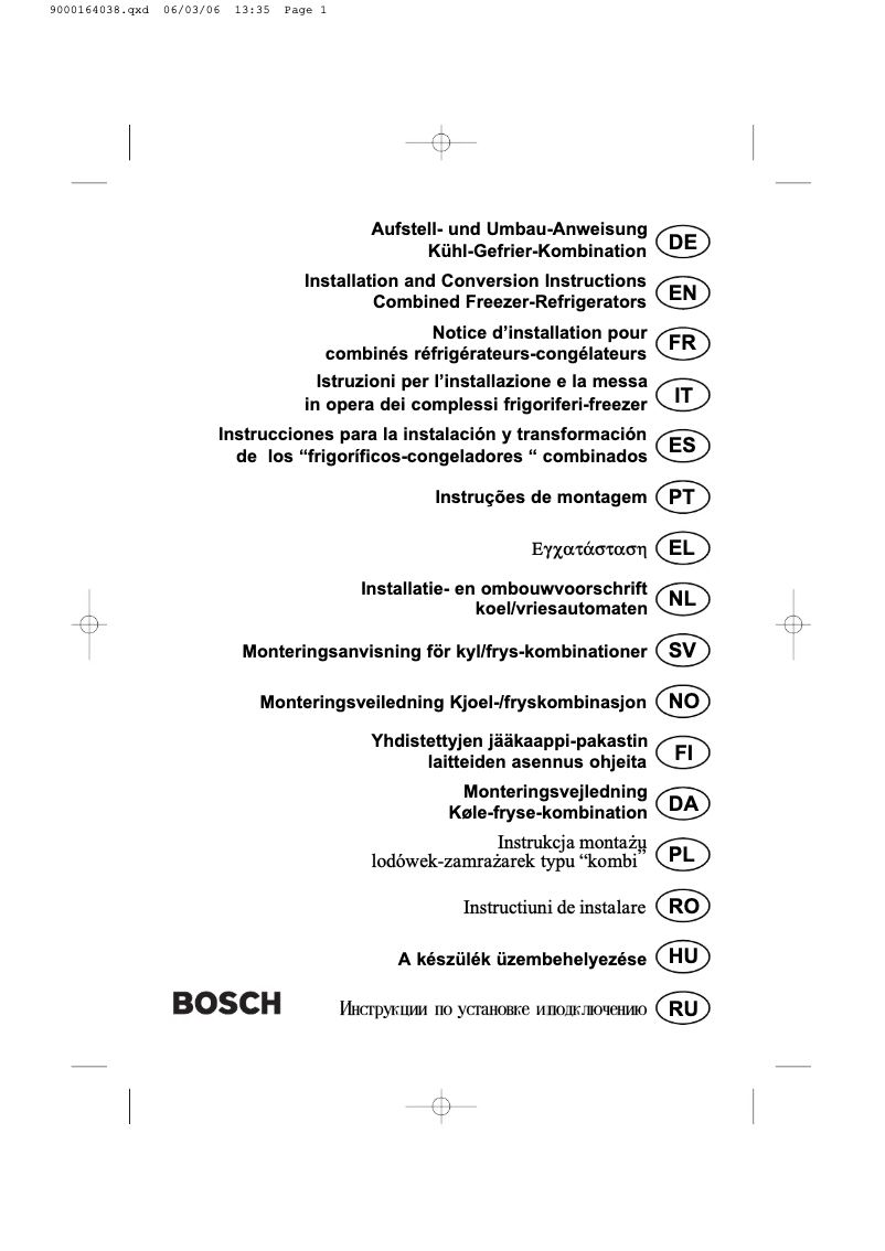 Page n°1 - Manuel utilisateur Bosch KGS36V20