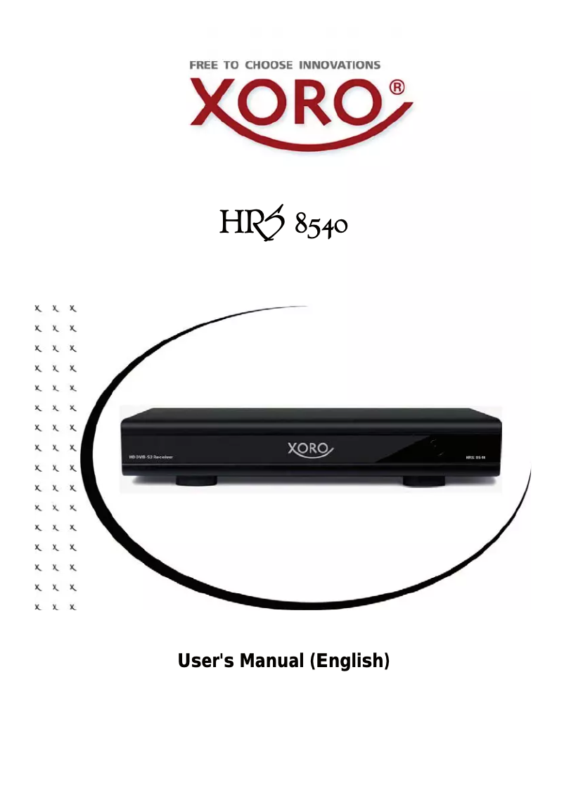 Page n°1 - Manuel utilisateur Xoro HRS 8540