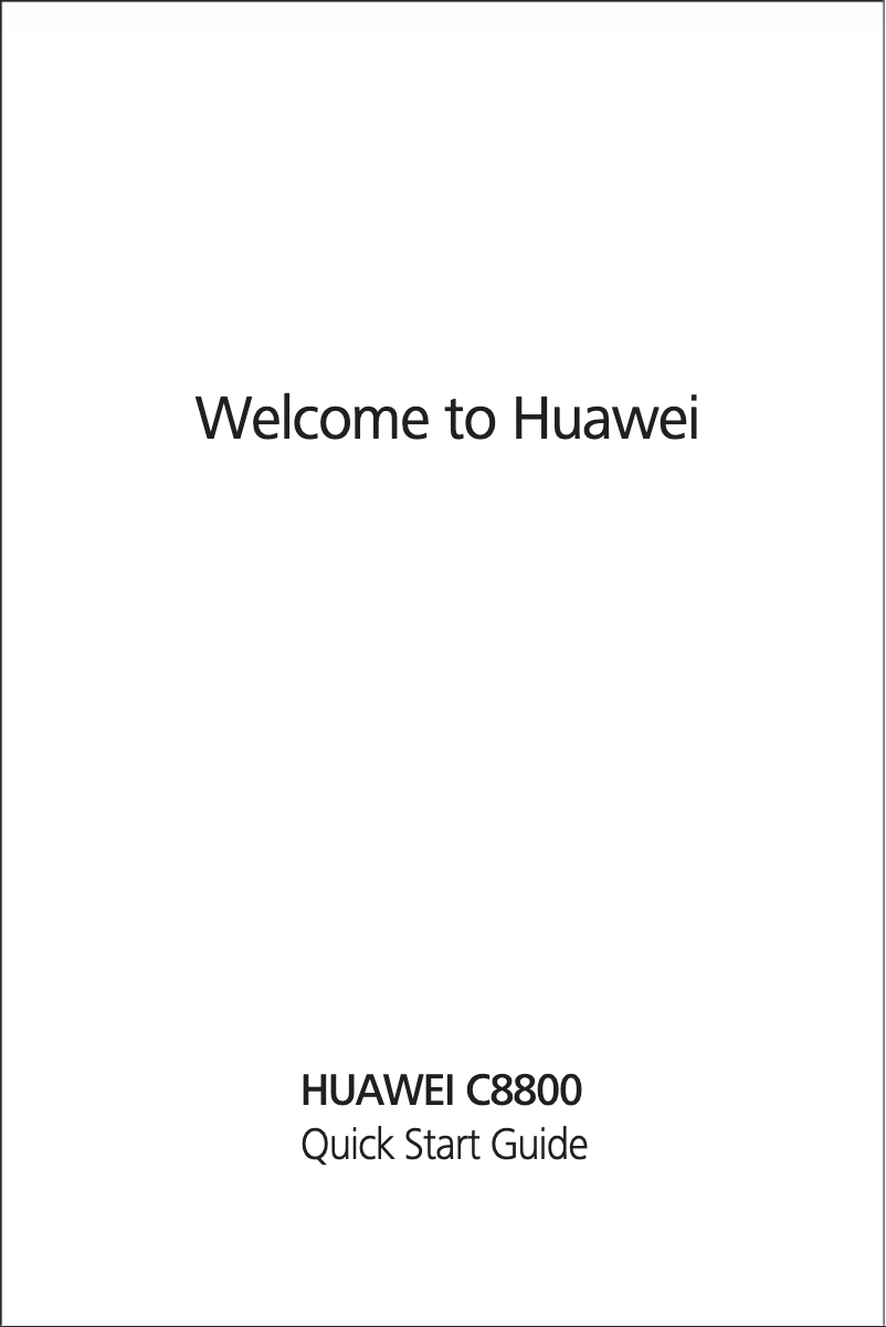 Page 1 de la notice Guide de démarrage rapide Huawei C8800