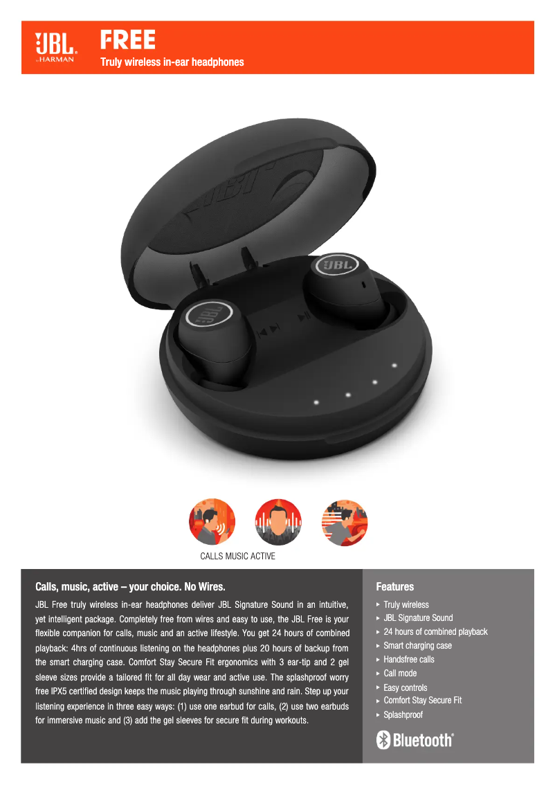 Page n°1 - Fiche technique JBL Free