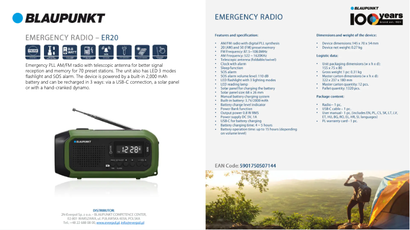 Image de la première page du manuel de l'appareil ER20