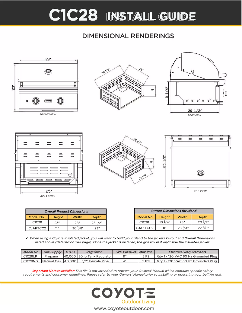 Página 1 del manual Guía de instalación Coyote C2SL30NG-FS